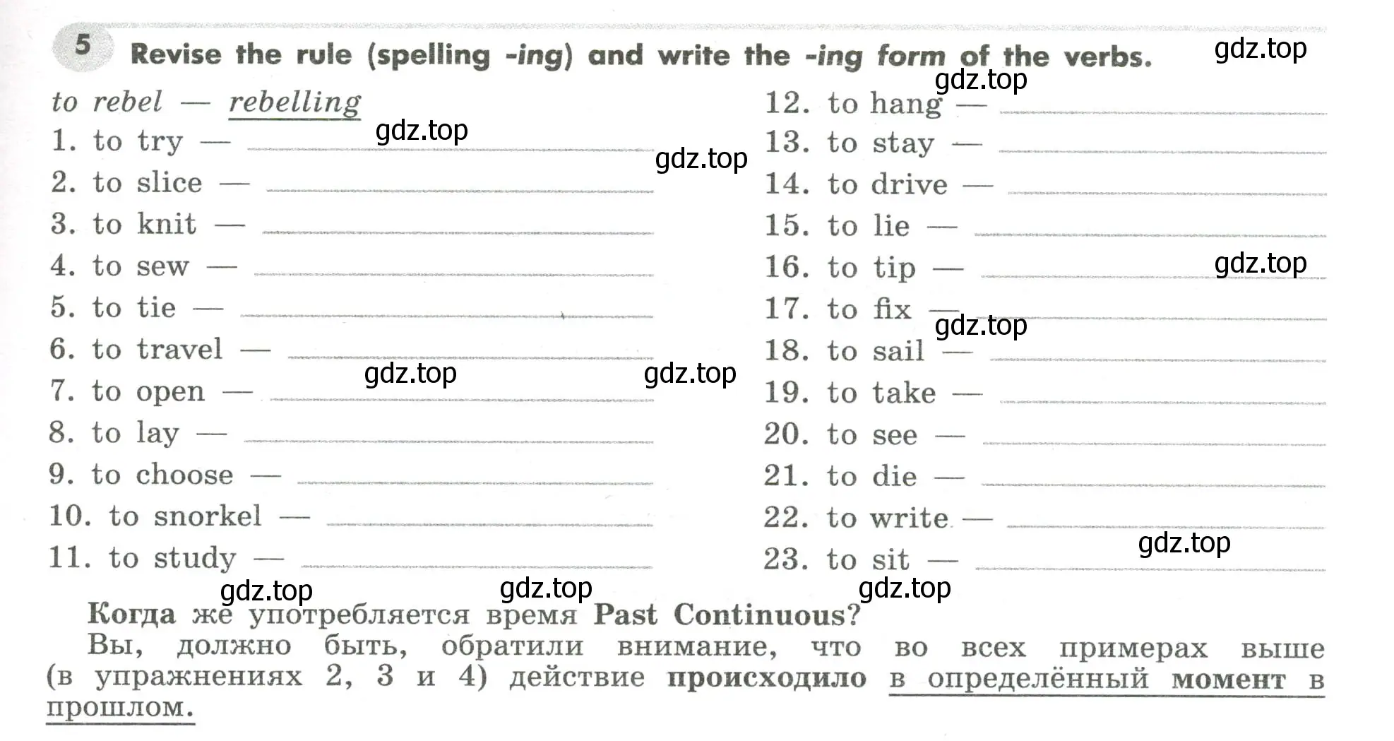 Условие номер 5 (страница 49) гдз по английскому языку 7 класс Тимофеева, грамматический тренажёр