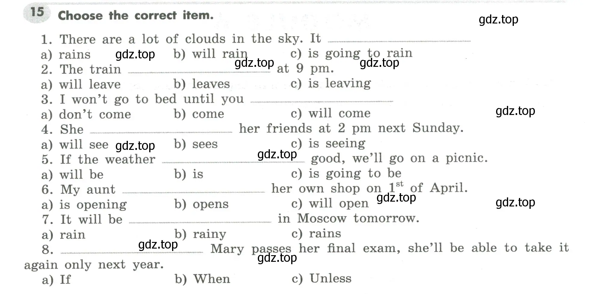 Условие номер 15 (страница 66) гдз по английскому языку 7 класс Тимофеева, грамматический тренажёр