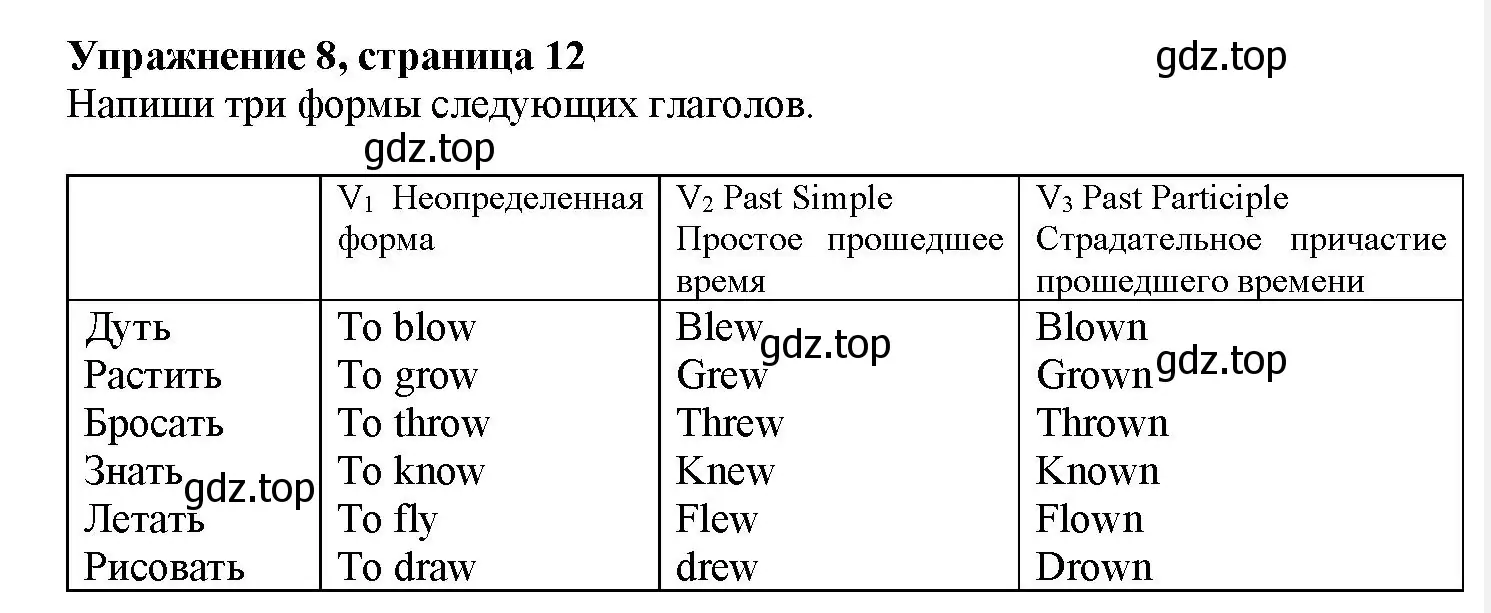 Решение номер 8 (страница 30) гдз по английскому языку 7 класс Тимофеева, грамматический тренажёр