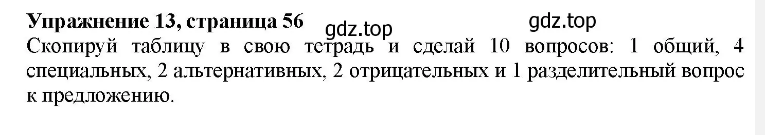 Решение номер 13 (страница 56) гдз по английскому языку 7 класс Тимофеева, грамматический тренажёр