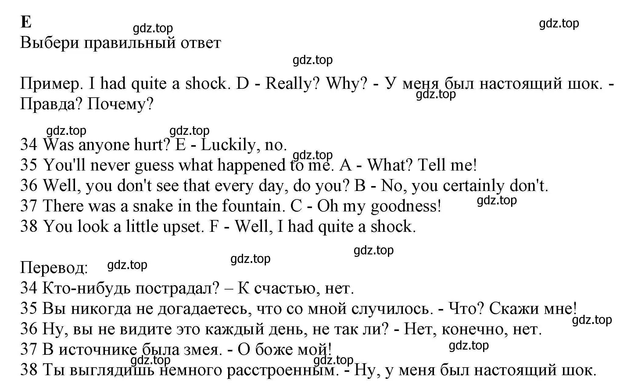 Решение номер E (страница 18) гдз по английскому языку 7 класс Ваулина, Дули, контрольные задания