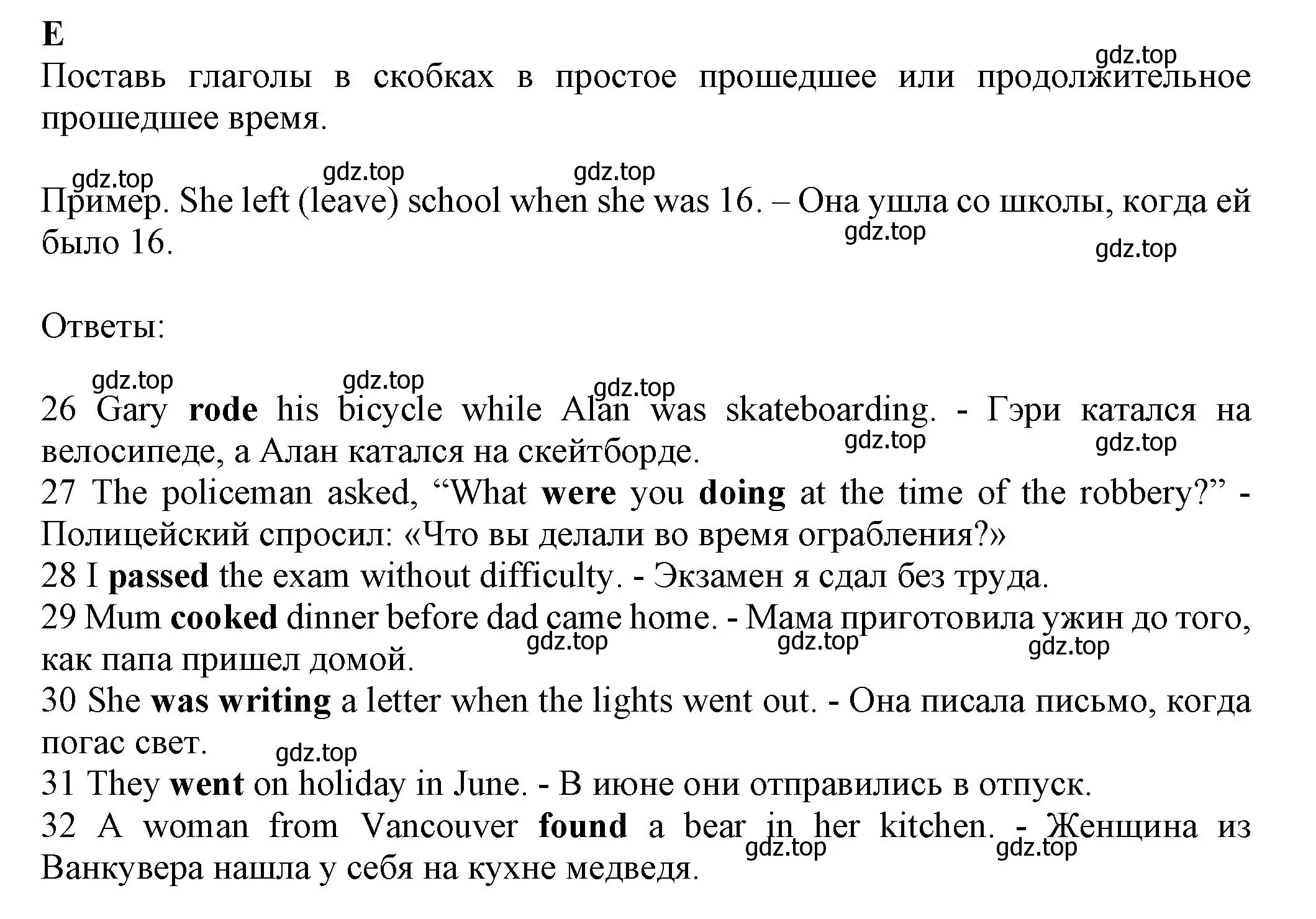 Решение номер E (страница 30) гдз по английскому языку 7 класс Ваулина, Дули, контрольные задания