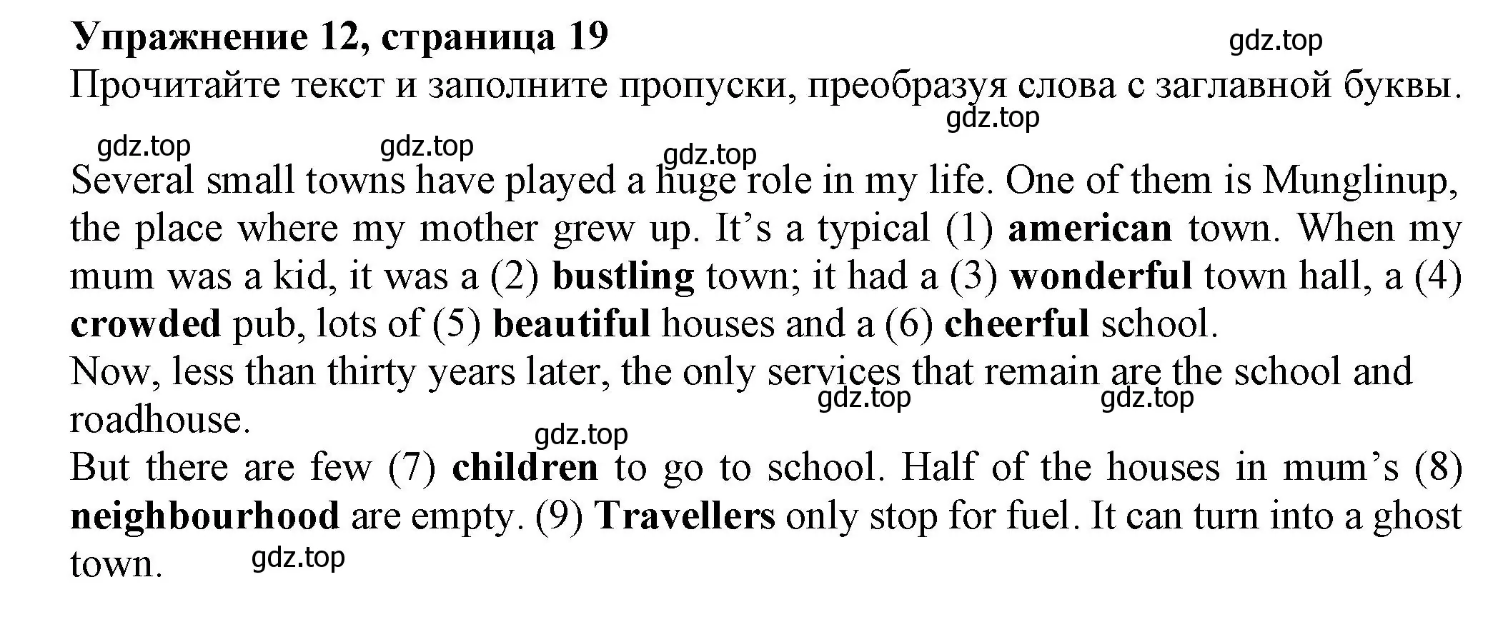 Решение номер 12 (страница 19) гдз по английскому языку 7 класс Ваулина, Подоляко, тренировочные упражнения в формате ОГЭ