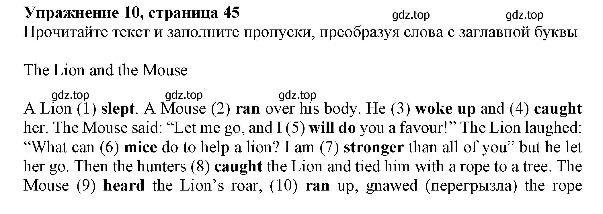 Решение номер 10 (страница 45) гдз по английскому языку 7 класс Ваулина, Подоляко, тренировочные упражнения в формате ОГЭ