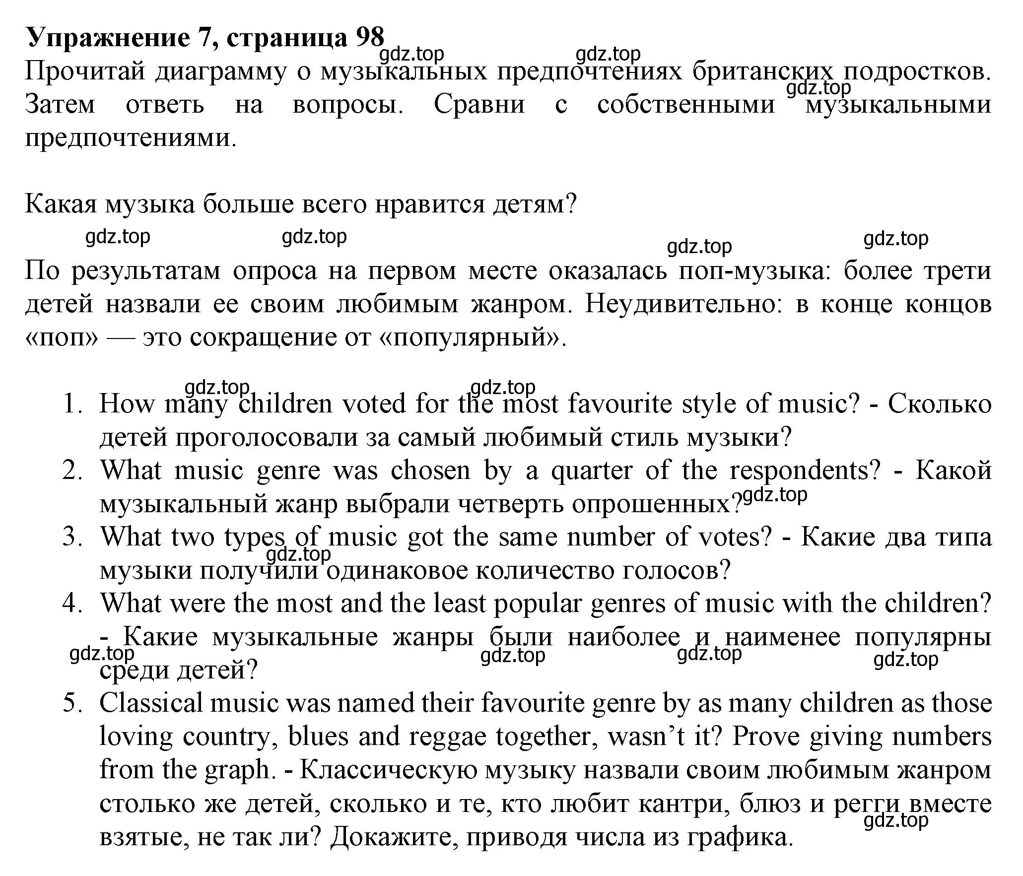 Решение номер 7 (страница 98) гдз по английскому языку 7 класс Ваулина, Подоляко, тренировочные упражнения в формате ОГЭ