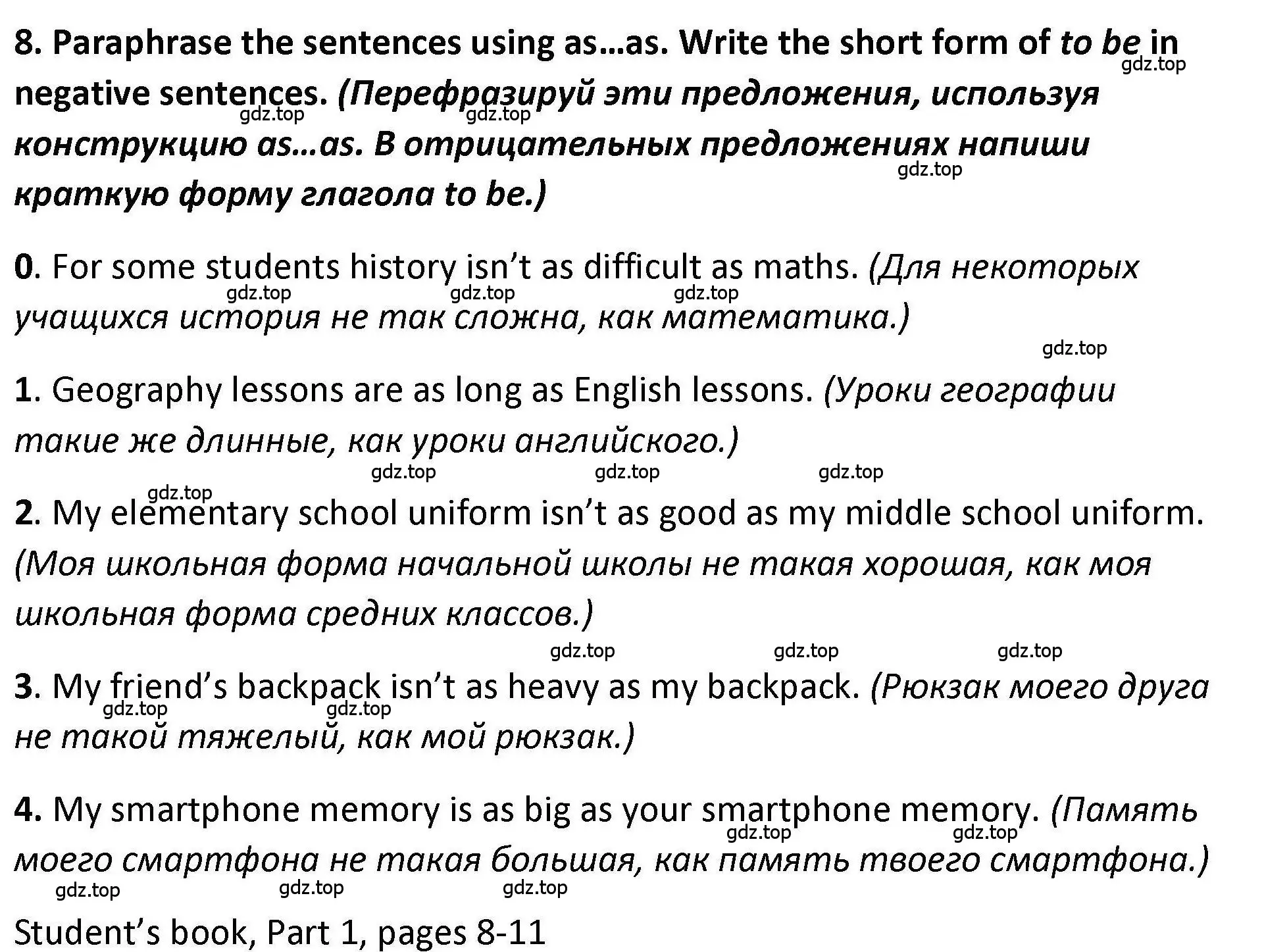 Решение номер 8 (страница 7) гдз по английскому языку 7 класс Вербицкая, Лубнина, практикум