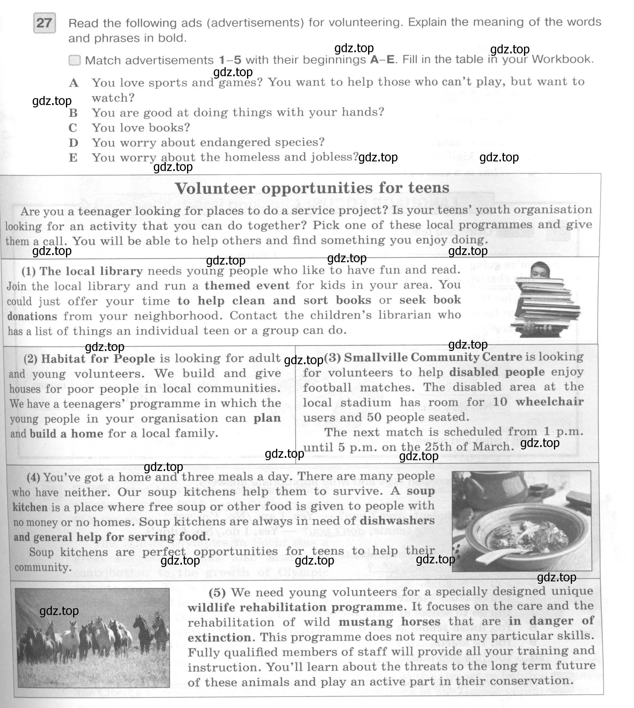 Условие номер 27 (страница 41) гдз по английскому языку 7 класс Вербицкая, Гаярдел, учебник 2 часть