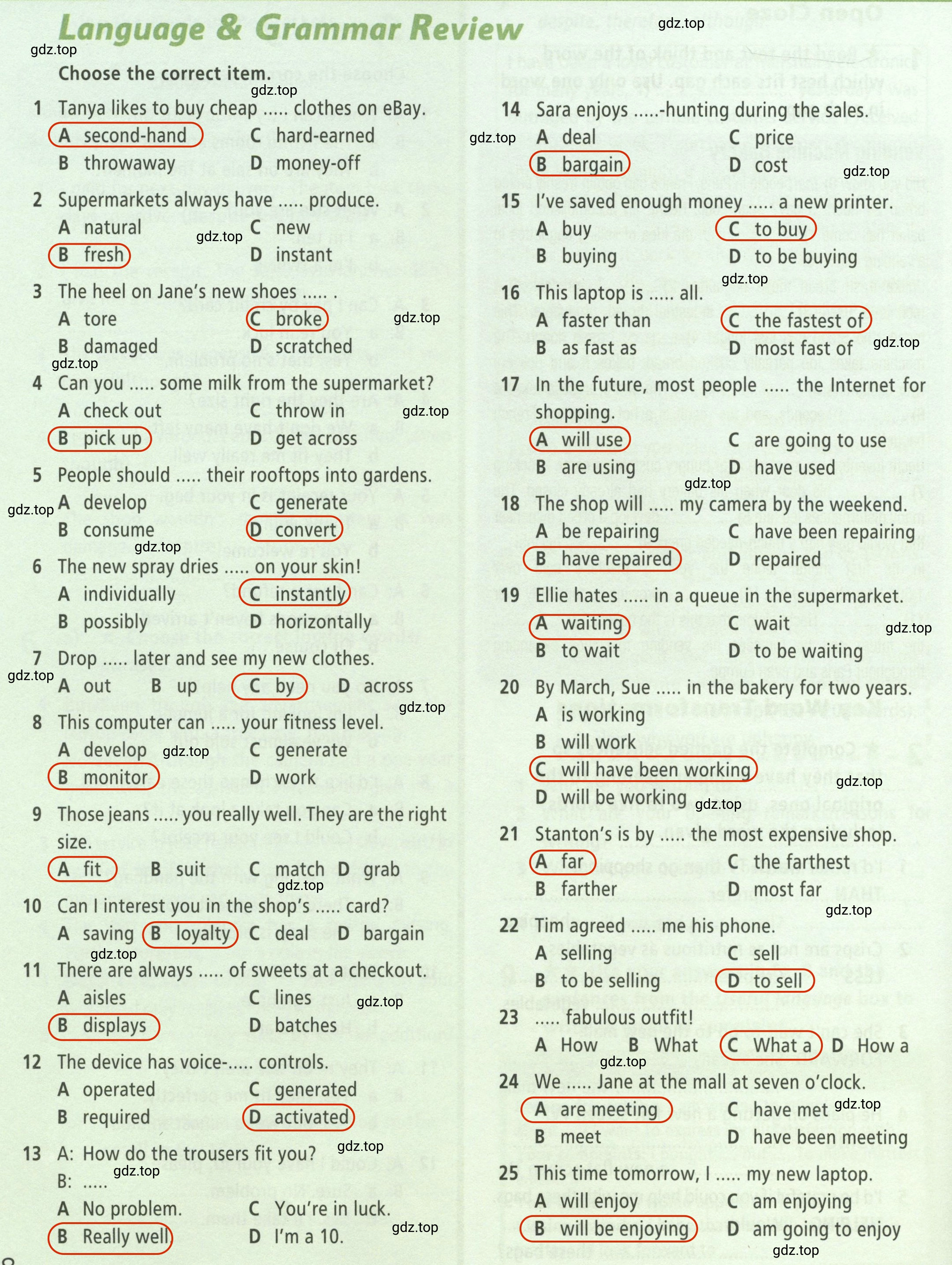 Решение 2.  Language & Grammar Review (страница 28) гдз по английскому языку 8 класс Баранова, Дули, рабочая тетрадь