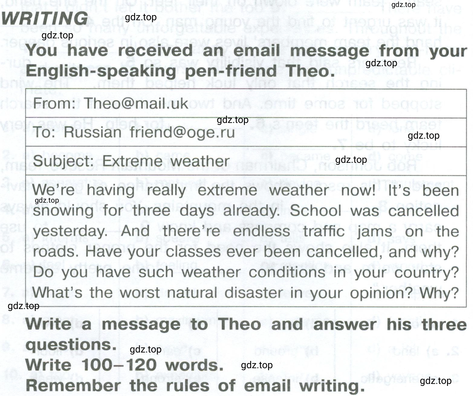 Условие  Writing (страница 22) гдз по английскому языку 8 класс Комиссаров, Кирдяева, тренировочные упражнения в формате ОГЭ