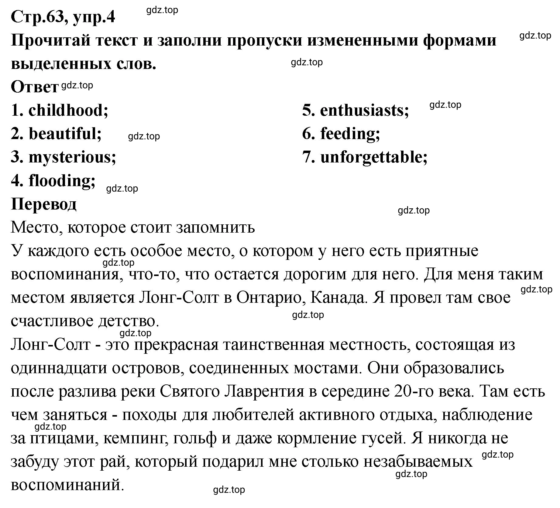 Решение номер 4 (страница 64) гдз по английскому языку 8 класс Комиссаров, Кирдяева, тренировочные упражнения в формате ОГЭ