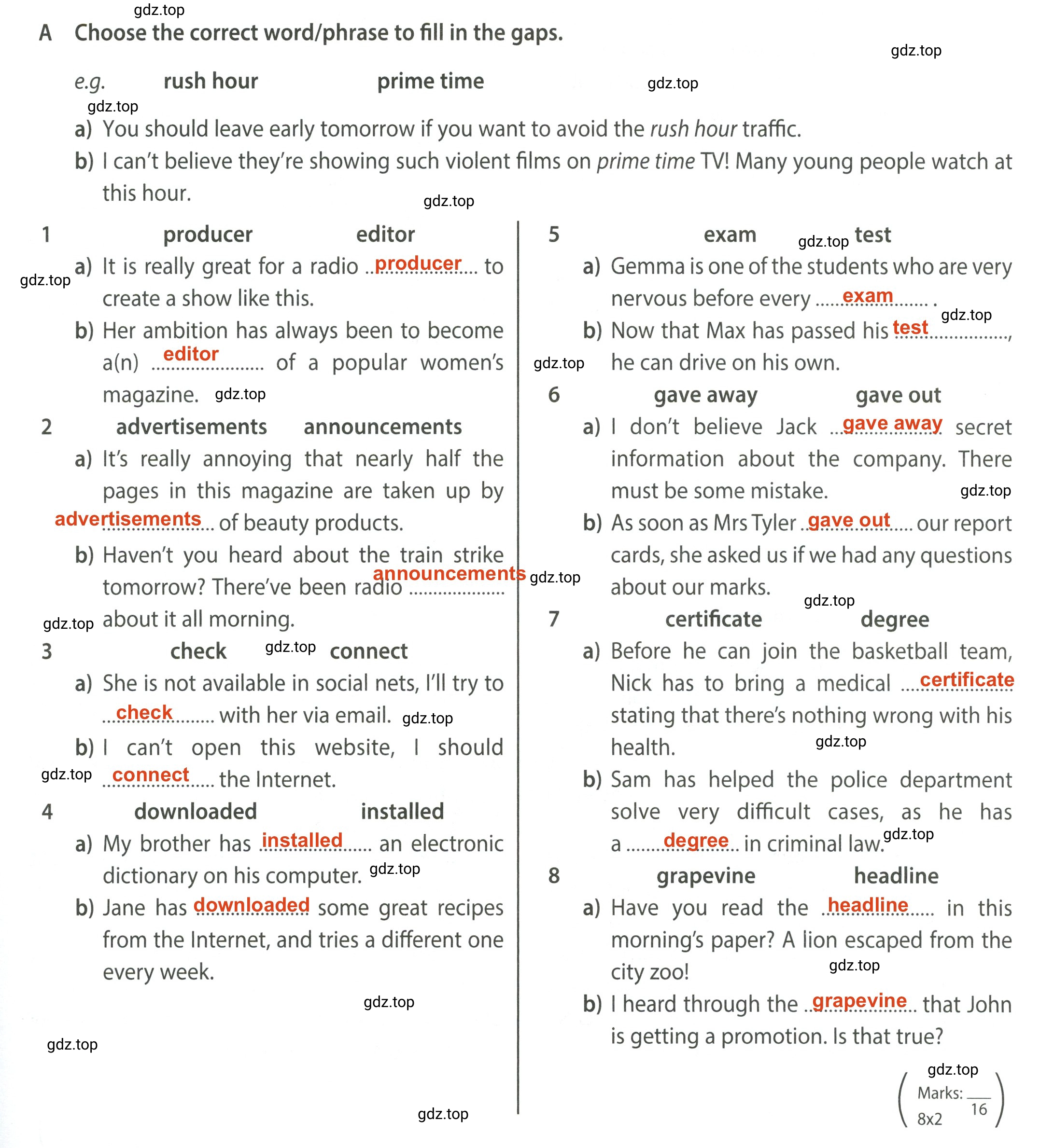 Решение 2.  A (страница 39) гдз по английскому языку 8 класс Ваулина, Дули, контрольные задания