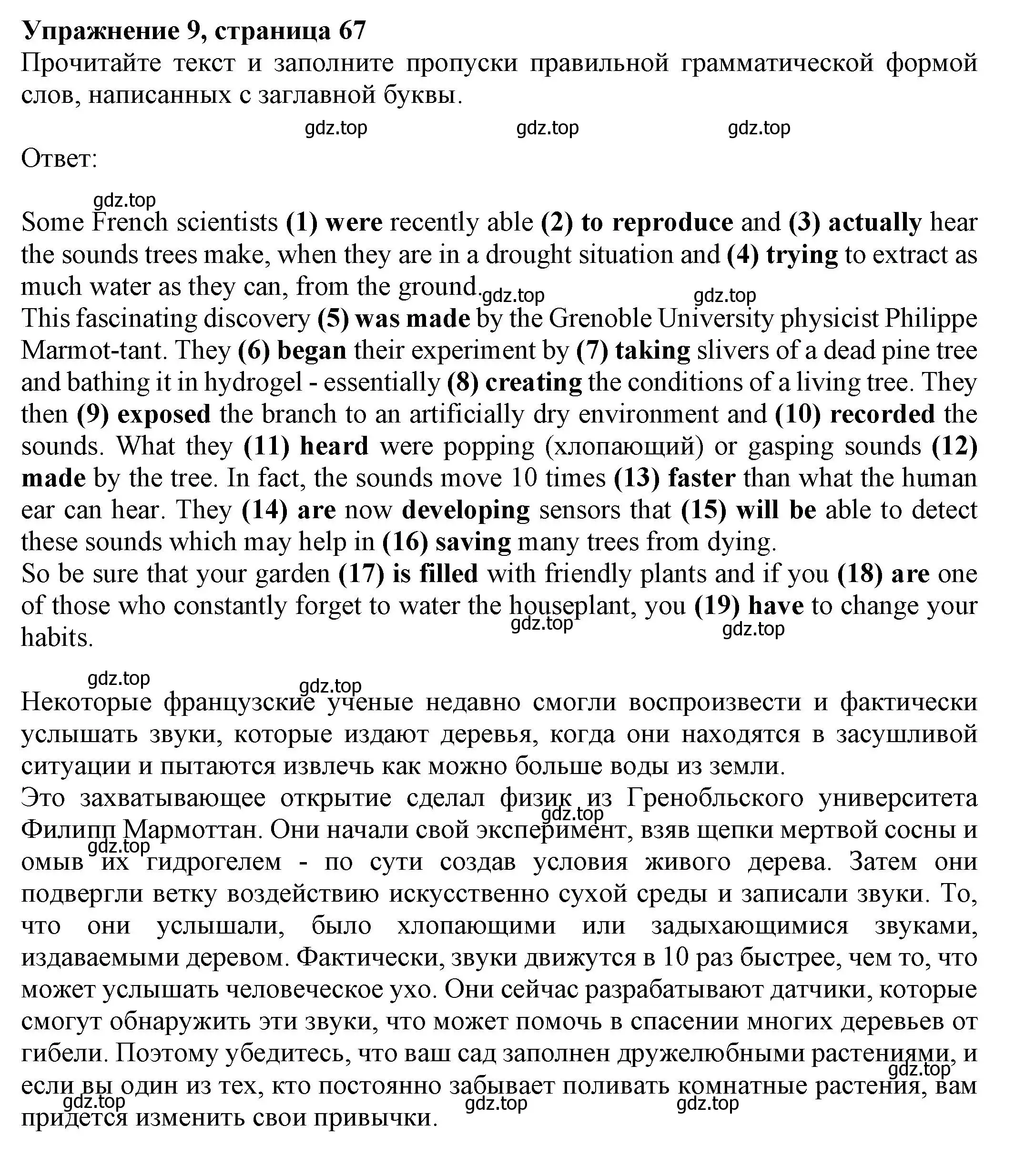 Решение номер 9 (страница 67) гдз по английскому языку 8 класс Ваулина, Подоляко, тренировочные упражнения в формате ОГЭ