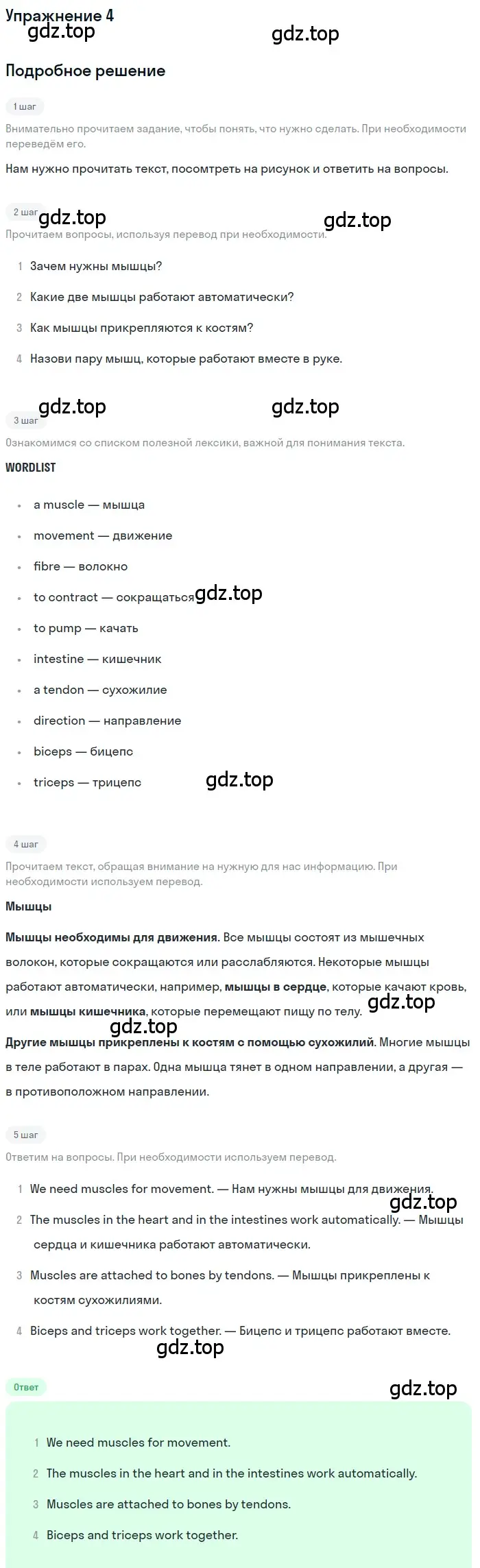 Решение номер 4 (страница 137) гдз по английскому языку 8 класс Комарова, Ларионова, учебник