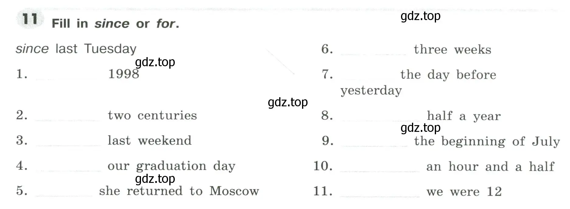 Условие номер 11 (страница 20) гдз по английскому языку 9 класс Тимофеева, грамматический тренажёр