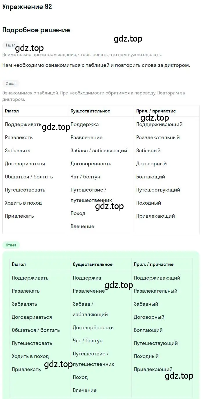 Решение номер 92 (страница 42) гдз по английскому языку 9 класс Биболетова, Бабушис, учебник