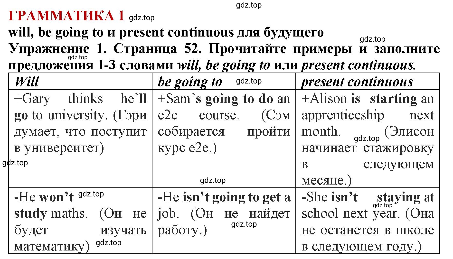 Решение 2. номер 1 (страница 52) гдз по английскому языку 9 класс Комарова, Ларионова, учебник