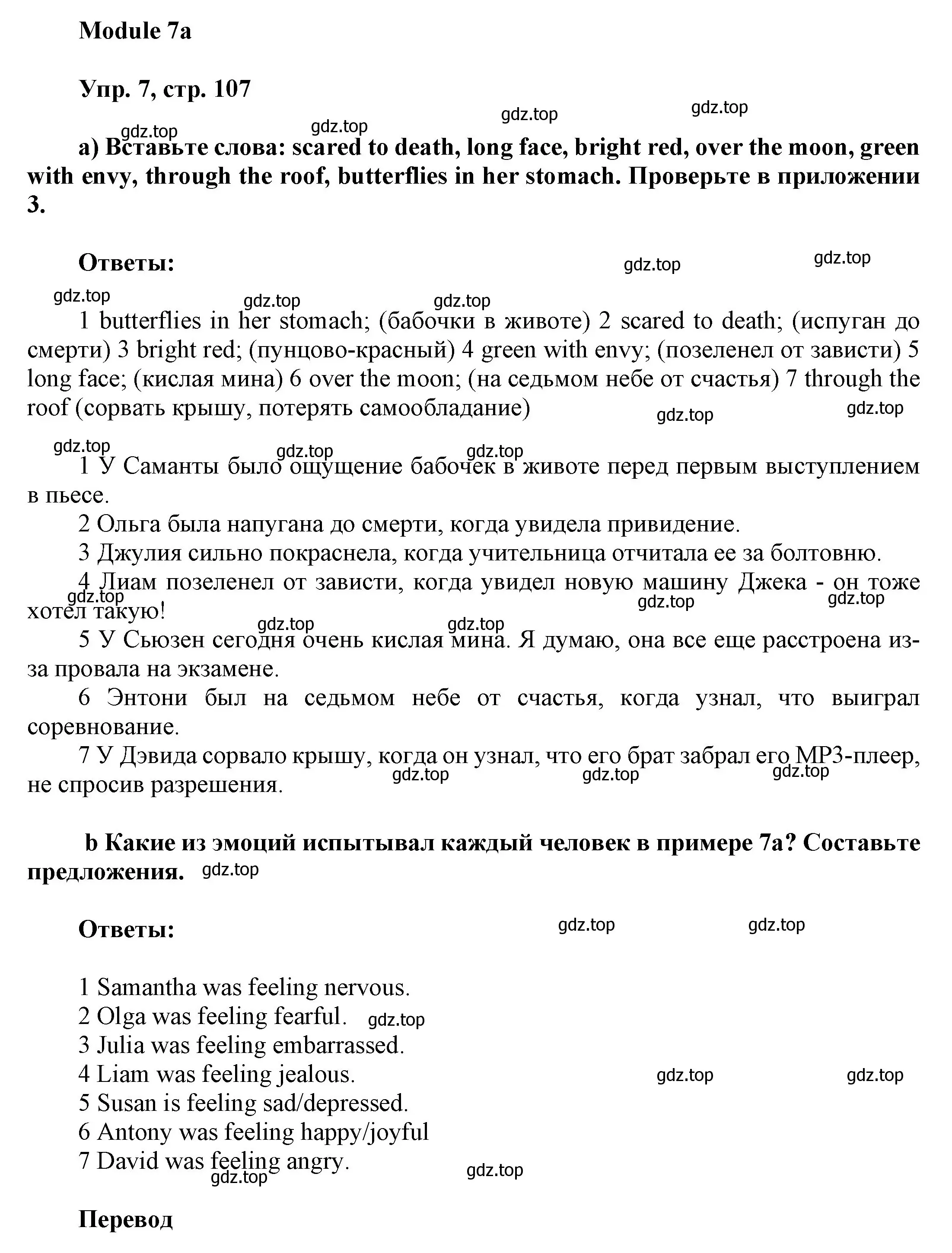 Решение номер 7 (страница 107) гдз по английскому языку 9 класс Ваулина, Дули, учебник