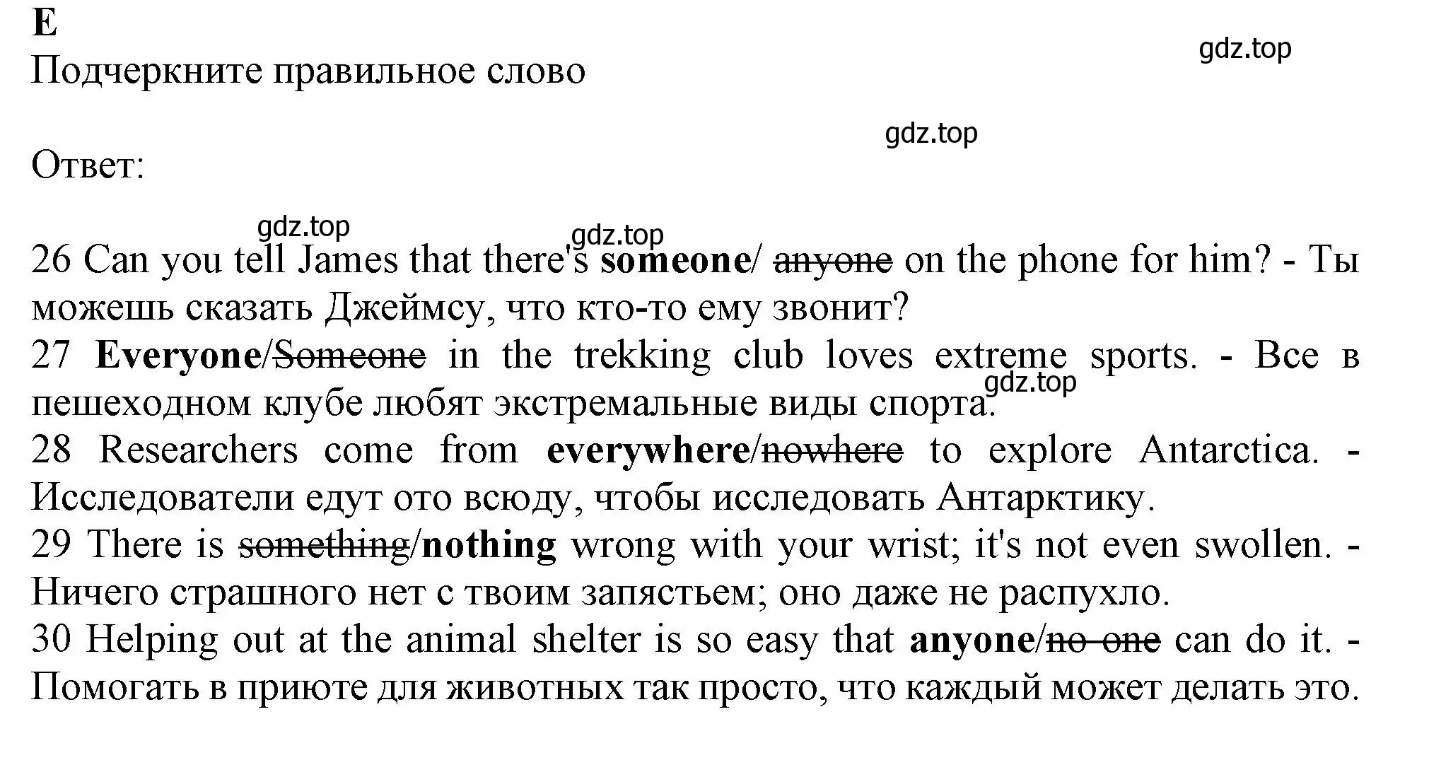 Решение  E (страница 43) гдз по английскому языку 9 класс Ваулина, Дули, контрольные задания