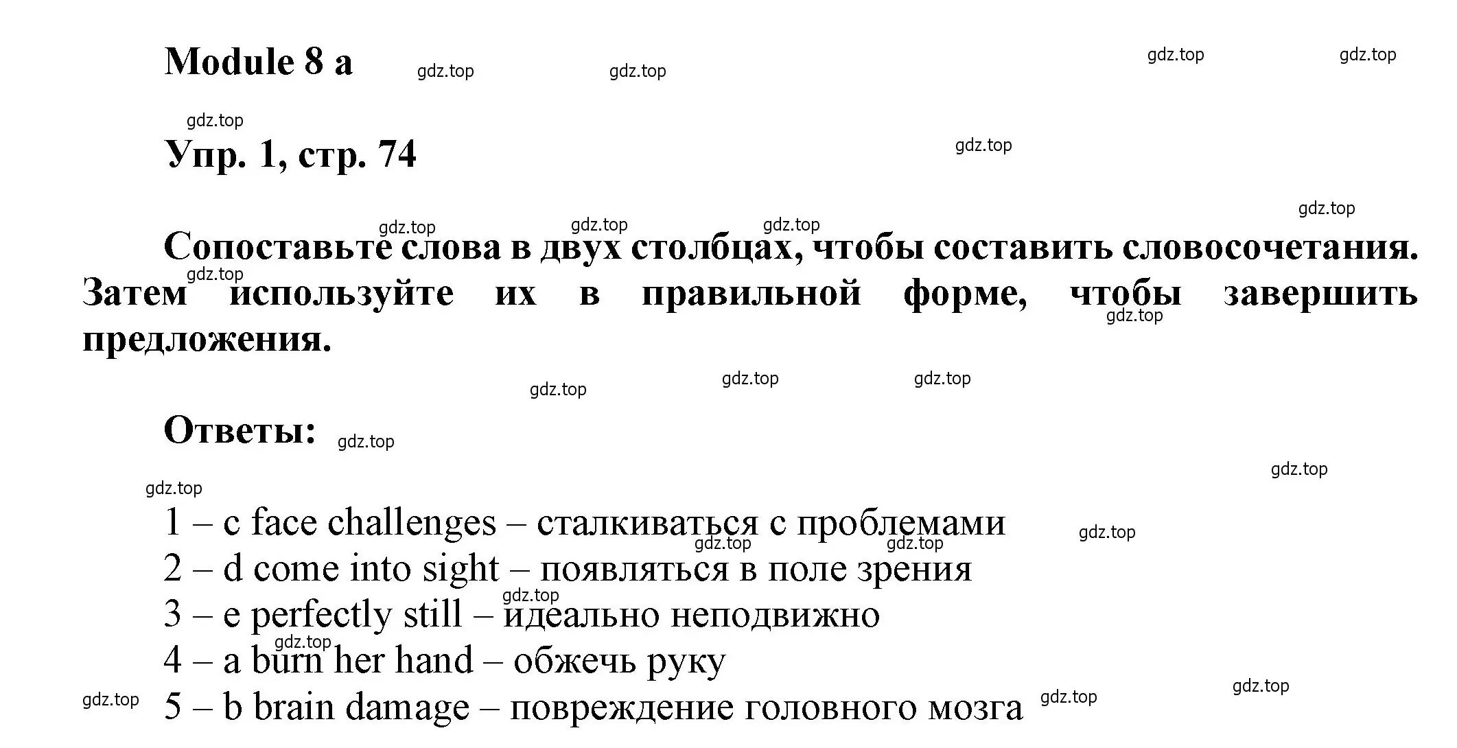 Решение номер 1 (страница 74) гдз по английскому языку 9 класс Ваулина, Дули, рабочая тетрадь