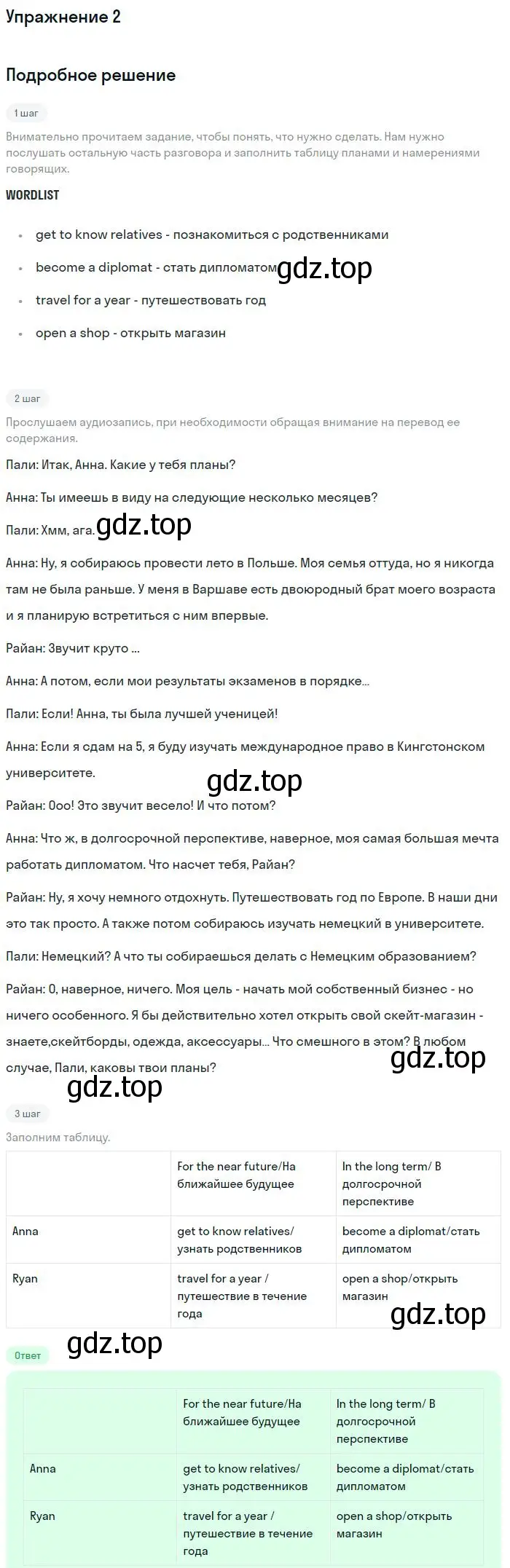 Решение номер 2 (страница 29) гдз по английскому языку 9 класс Вербицкая, Маккин, учебник