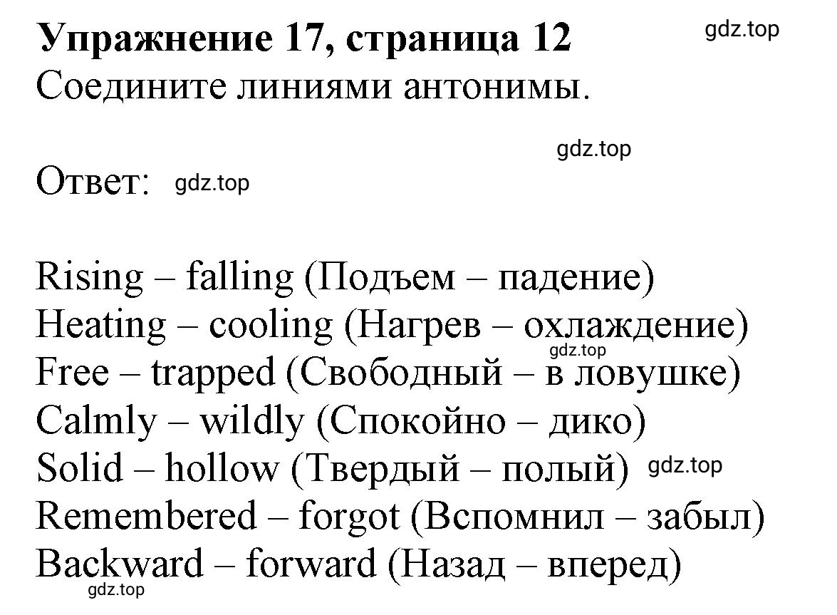 Решение номер 17 (страница 12) гдз по английскому языку 10 класс Баранова, Дули, лексический практикум