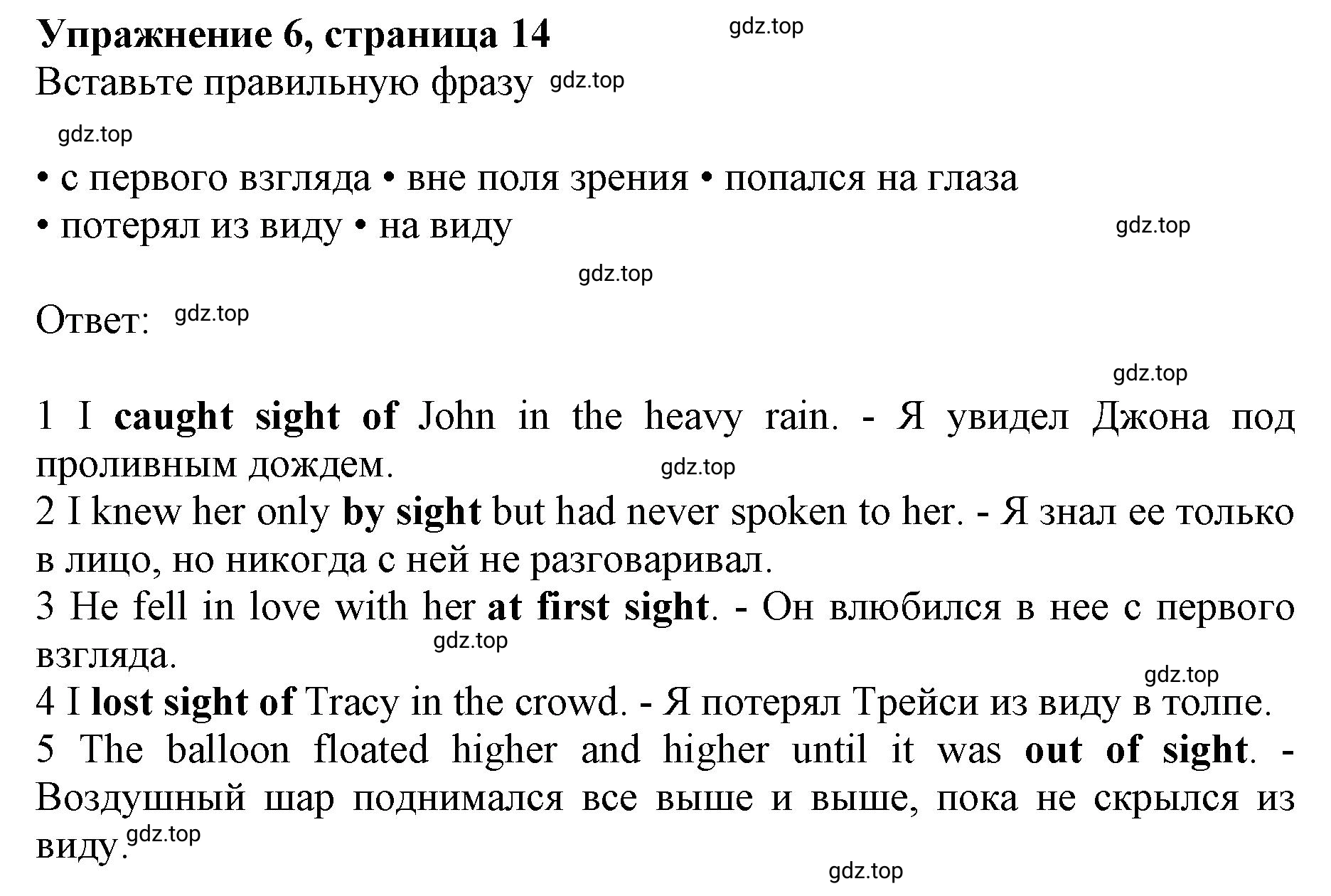 Решение номер 6 (страница 15) гдз по английскому языку 10 класс Баранова, Дули, лексический практикум