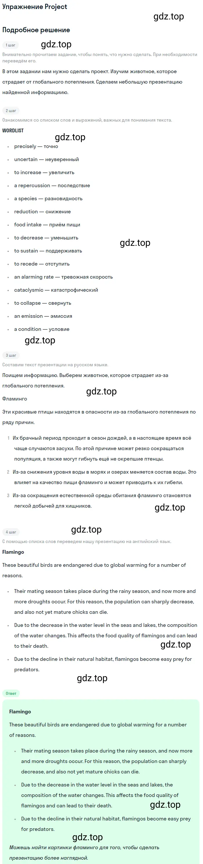 Решение 2.  Project (страница 124) гдз по английскому языку 10 класс Баранова, Дули, учебник