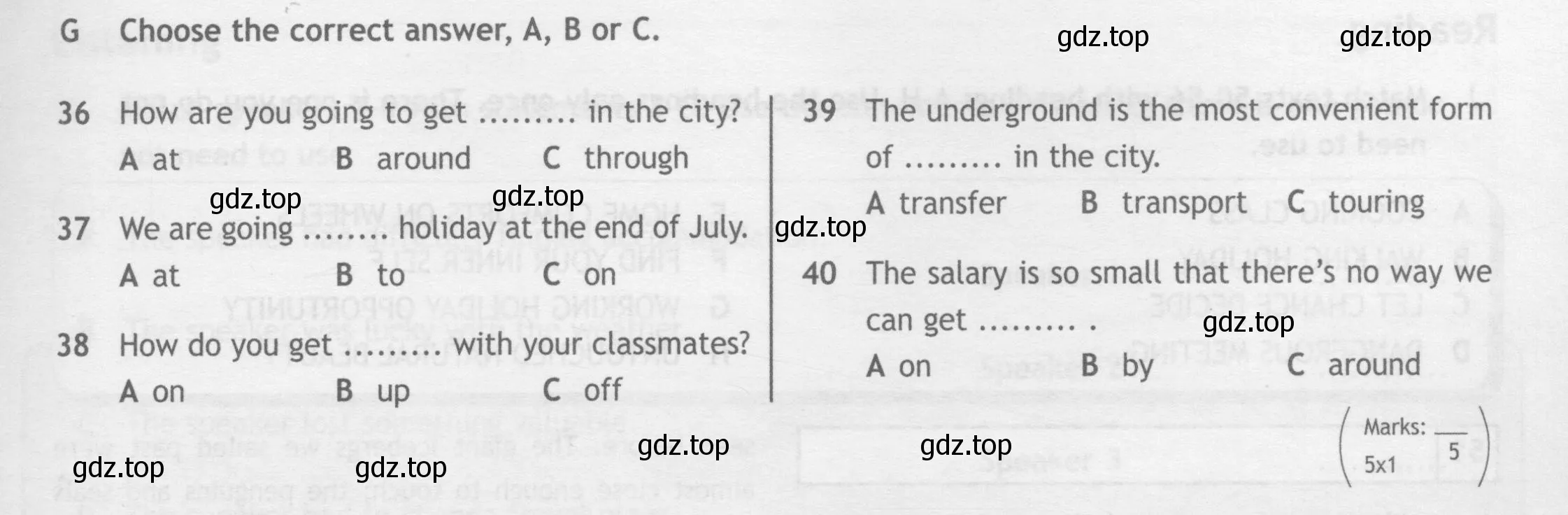 Условие  G (страница 37) гдз по английскому языку 10 класс Афанасьева, Дули, контрольные задания