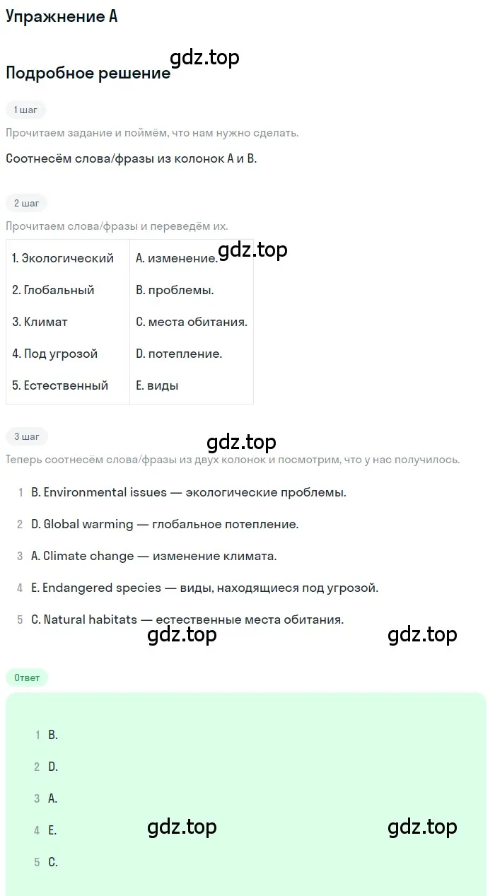 Решение  A (страница 25) гдз по английскому языку 10 класс Афанасьева, Дули, контрольные задания