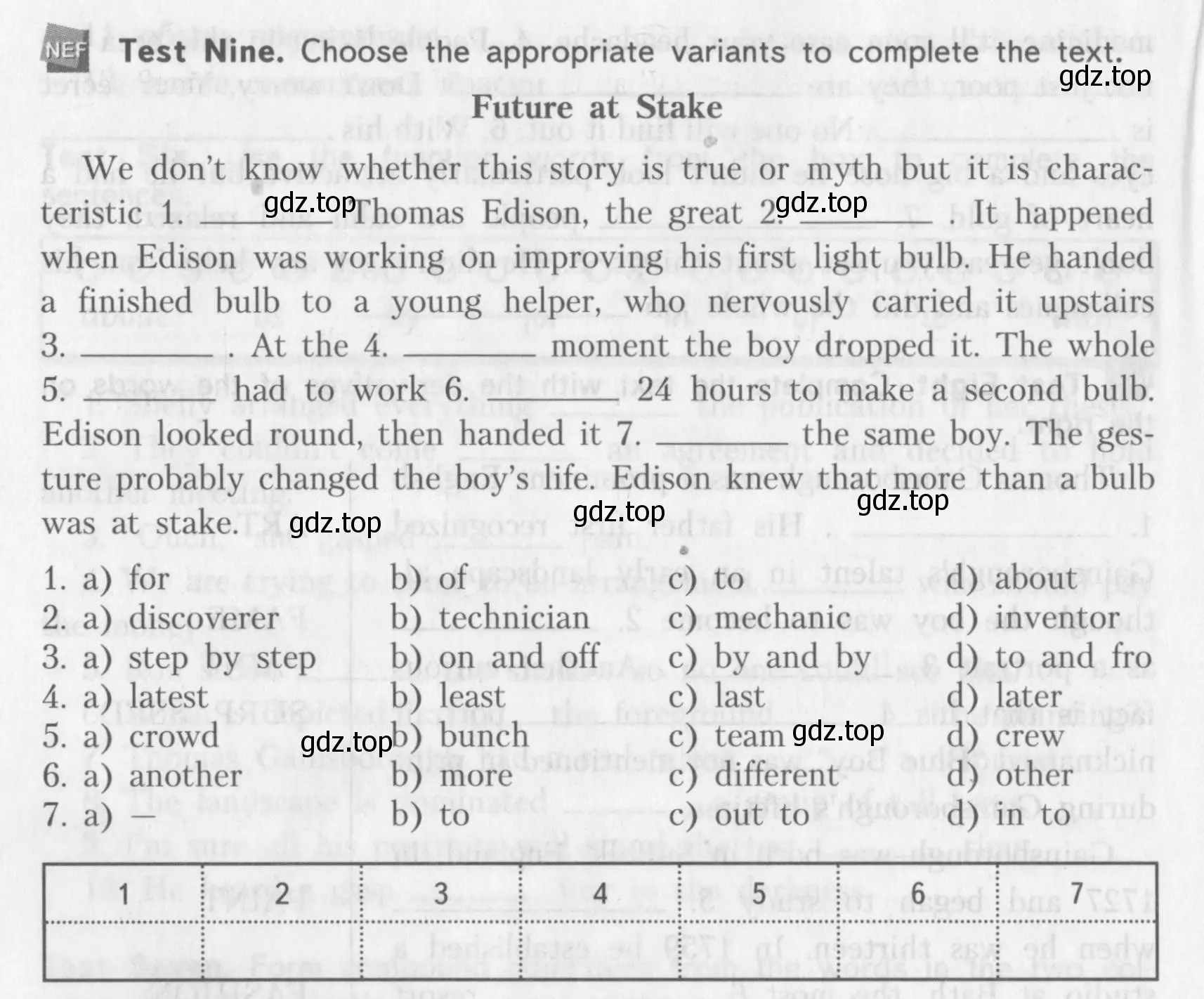 Условие  Test Nine (страница 14) гдз по английскому языку 10 класс Афанасьева, Михеева, контрольные задания