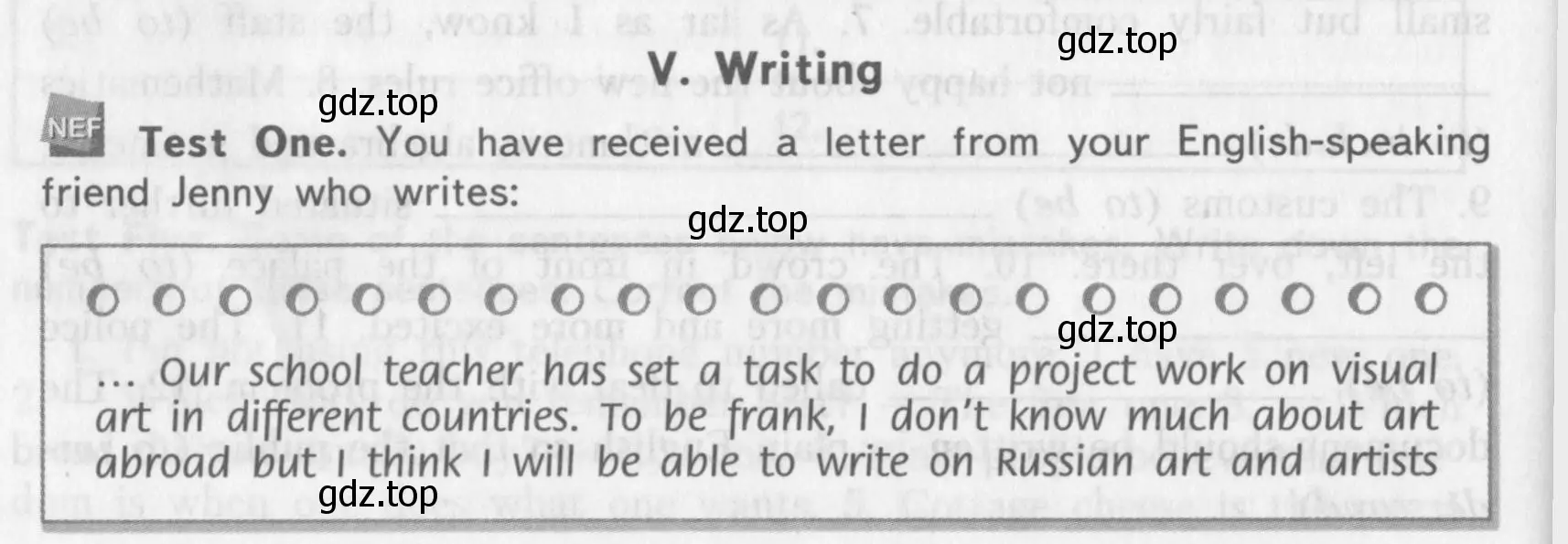 Условие  Test One (страница 18) гдз по английскому языку 10 класс Афанасьева, Михеева, контрольные задания