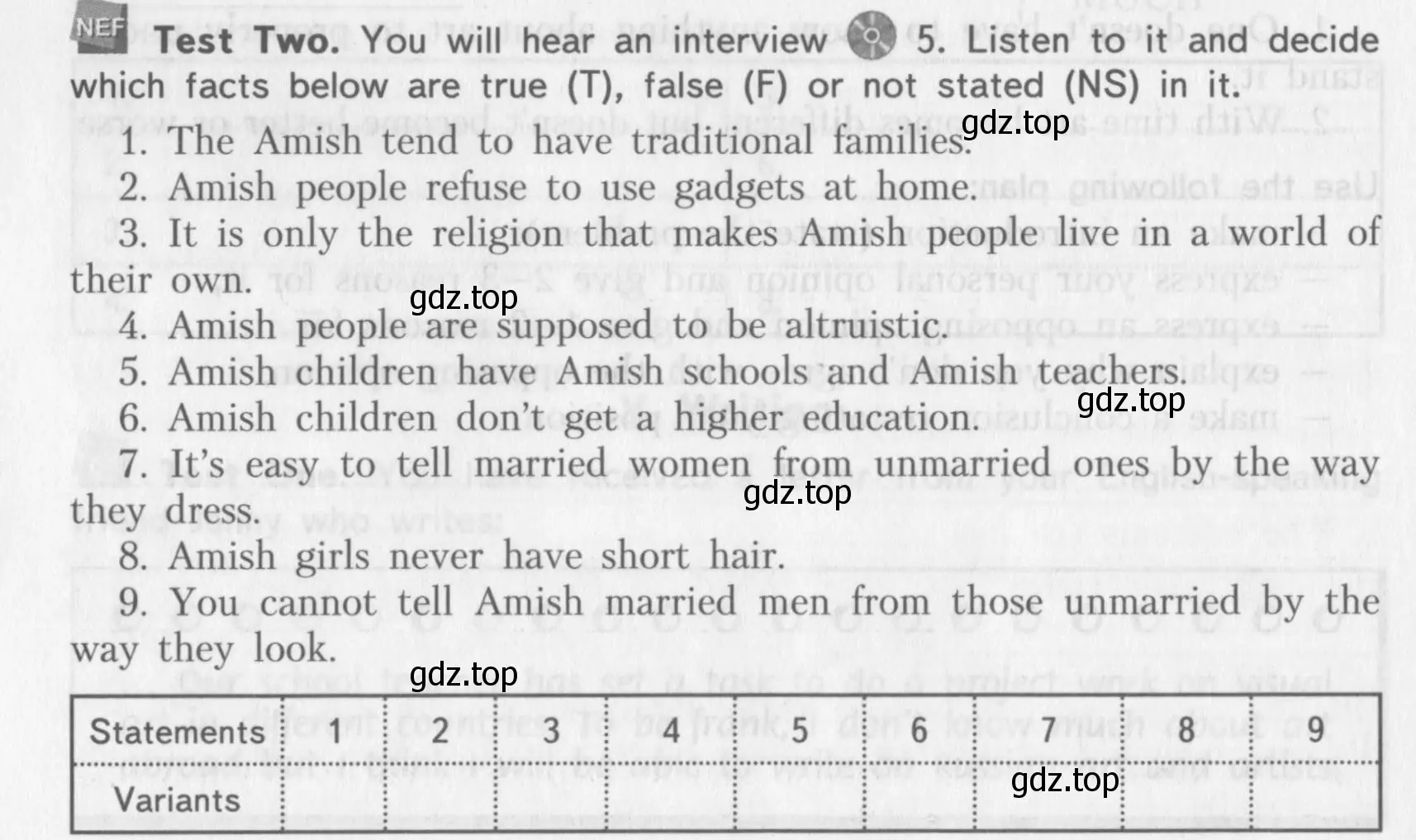 Условие  Test Two (страница 20) гдз по английскому языку 10 класс Афанасьева, Михеева, контрольные задания