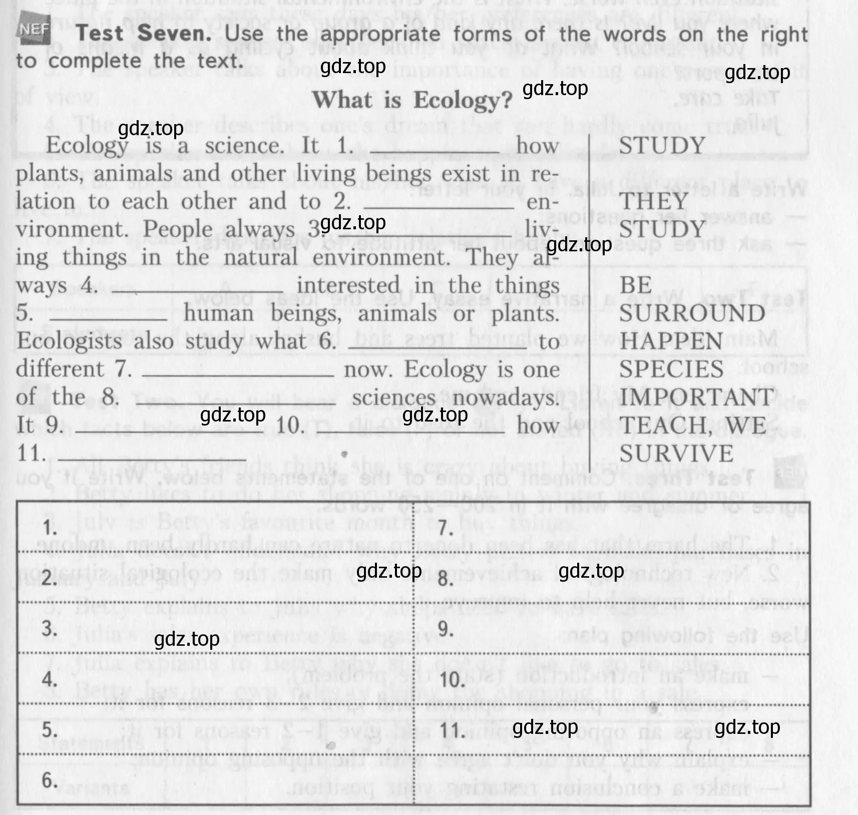 Условие  Test Seven (страница 53) гдз по английскому языку 10 класс Афанасьева, Михеева, контрольные задания