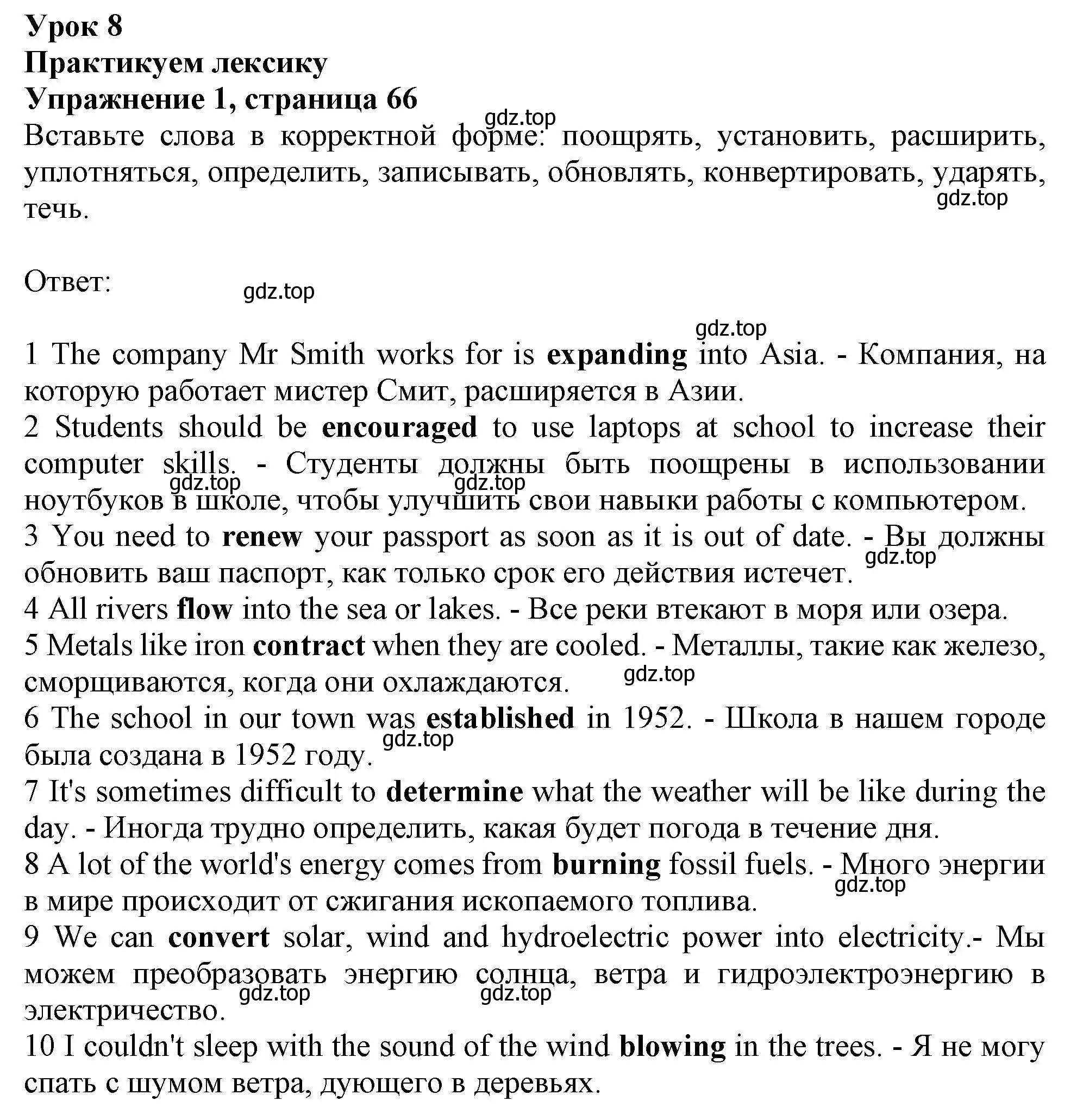 Решение номер 1 (страница 66) гдз по английскому языку 10 класс Афанасьева, Дули, рабочая тетрадь