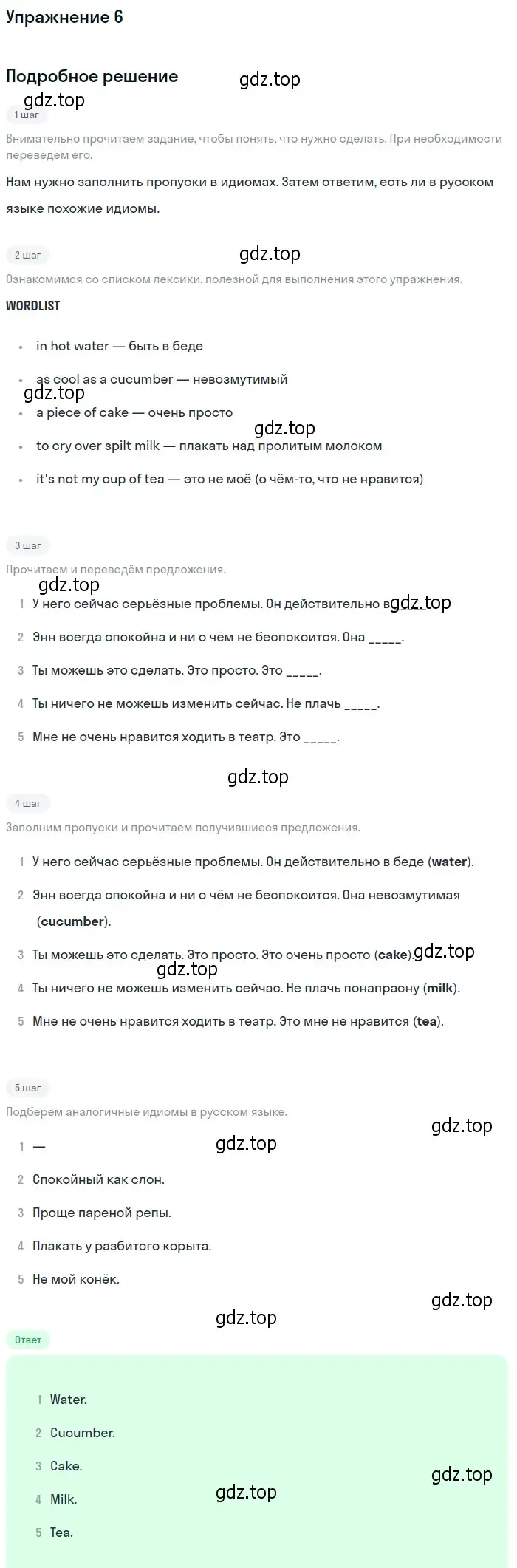 Решение 2. номер 6 (страница 109) гдз по английскому языку 10 класс Афанасьева, Дули, учебник