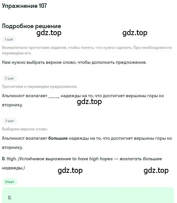 Решение номер 107 (страница 87) гдз по английскому языку 10 класс Баранова, Дули, рабочая тетрадь