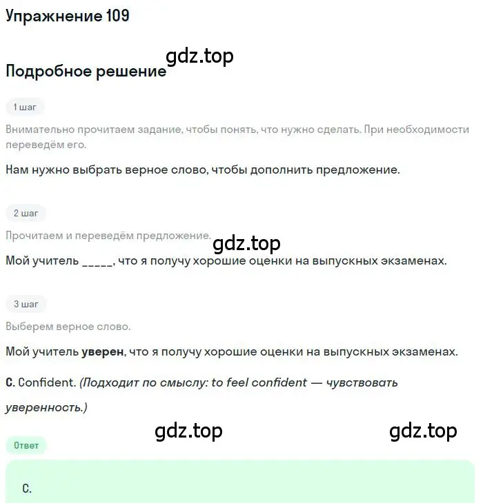 Решение номер 109 (страница 87) гдз по английскому языку 10 класс Баранова, Дули, рабочая тетрадь
