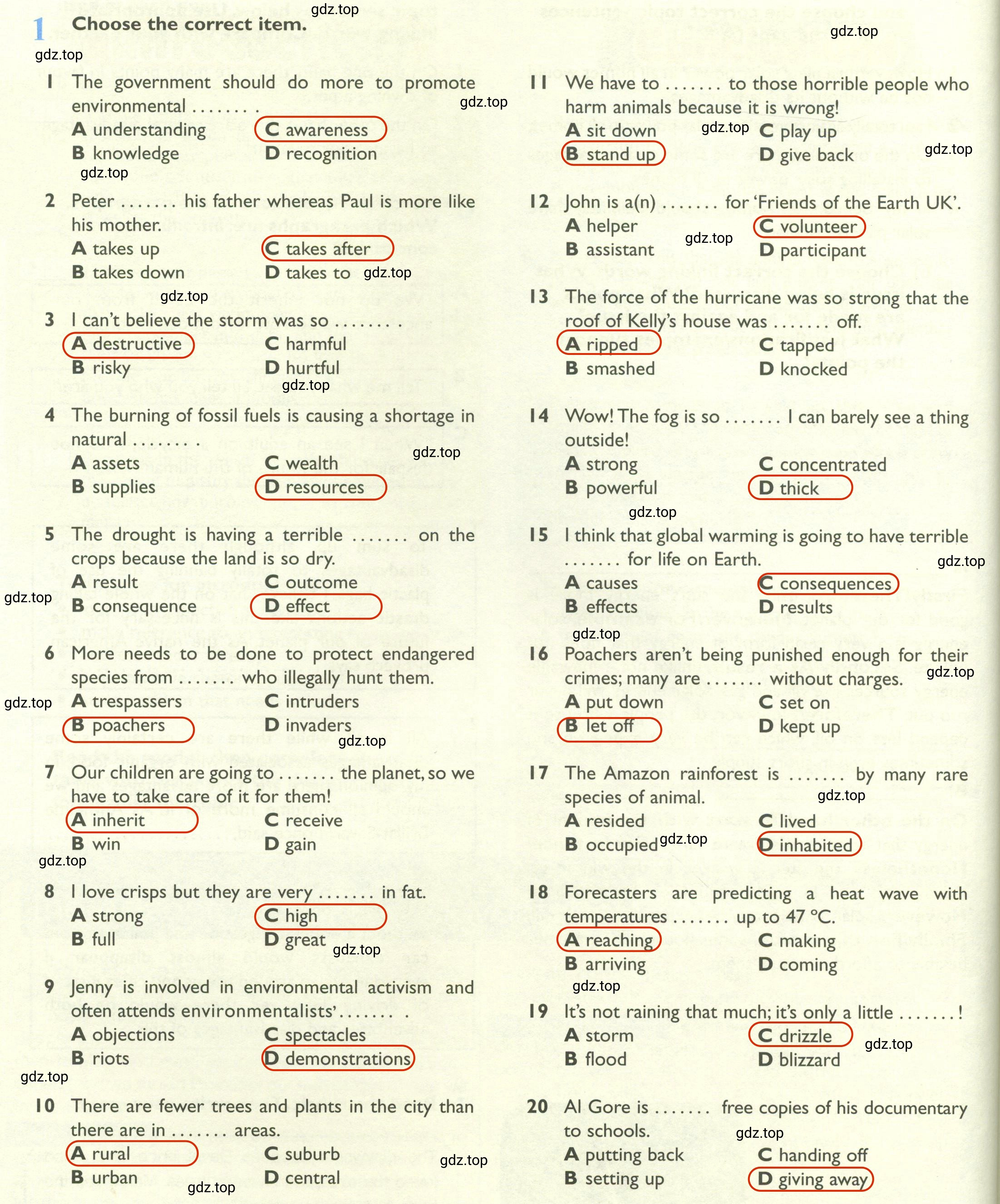 Решение 2. номер 1 (страница 58) гдз по английскому языку 10 класс Баранова, Дули, рабочая тетрадь