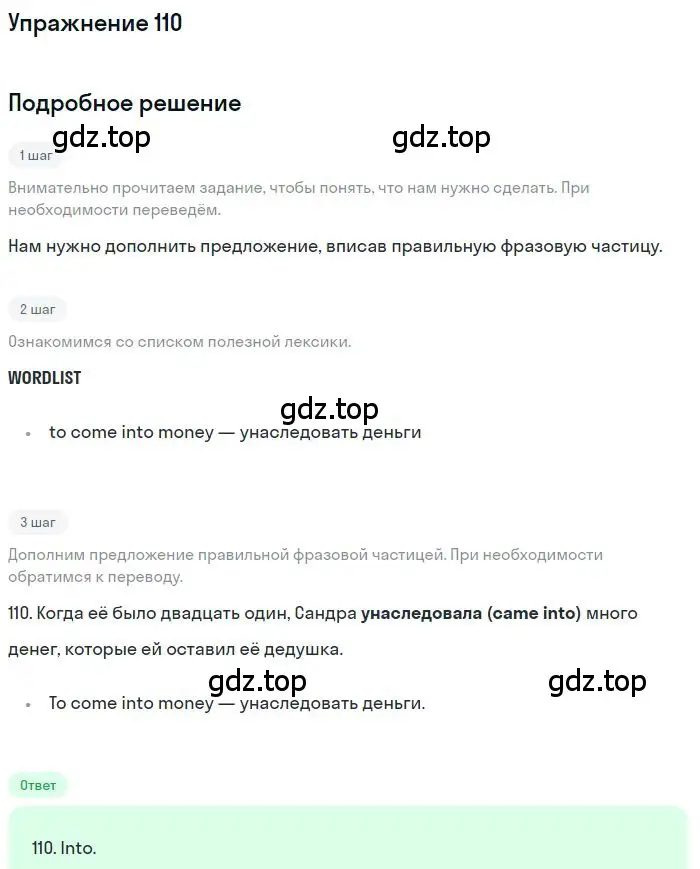 Решение 3. номер 110 (страница 101) гдз по английскому языку 10 класс Баранова, Дули, рабочая тетрадь