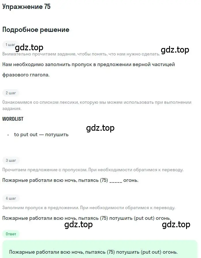 Решение 3. номер 75 (страница 100) гдз по английскому языку 10 класс Баранова, Дули, рабочая тетрадь