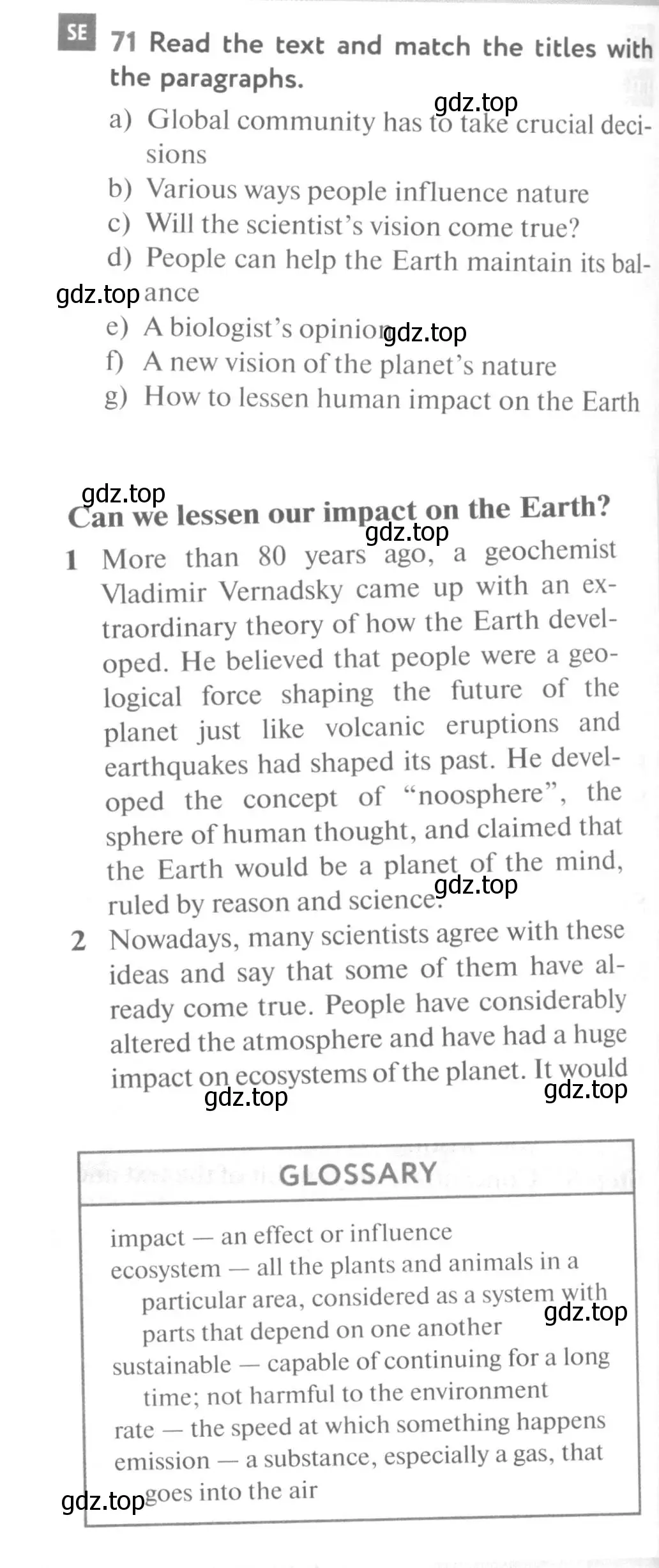 Условие номер 71 (страница 108) гдз по английскому языку 10 класс Биболетова, Бабушис, учебник