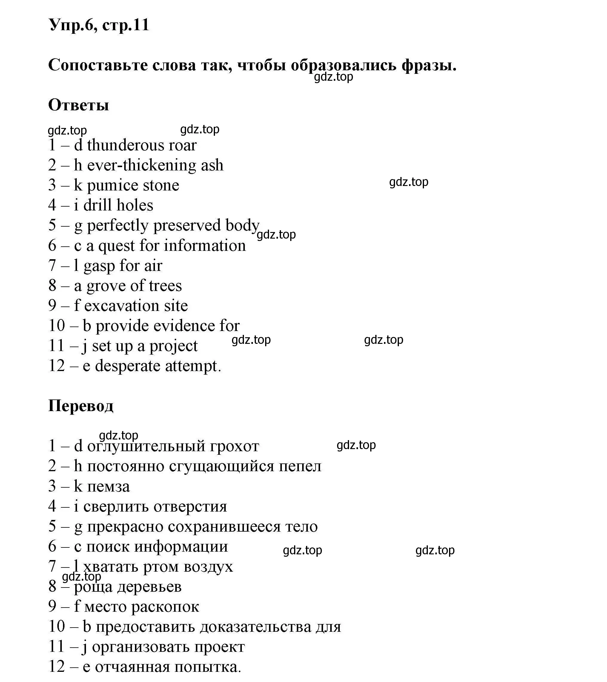 Решение номер 6 (страница 11) гдз по английскому языку 11 класс Баранова, Дули, лексический практикум