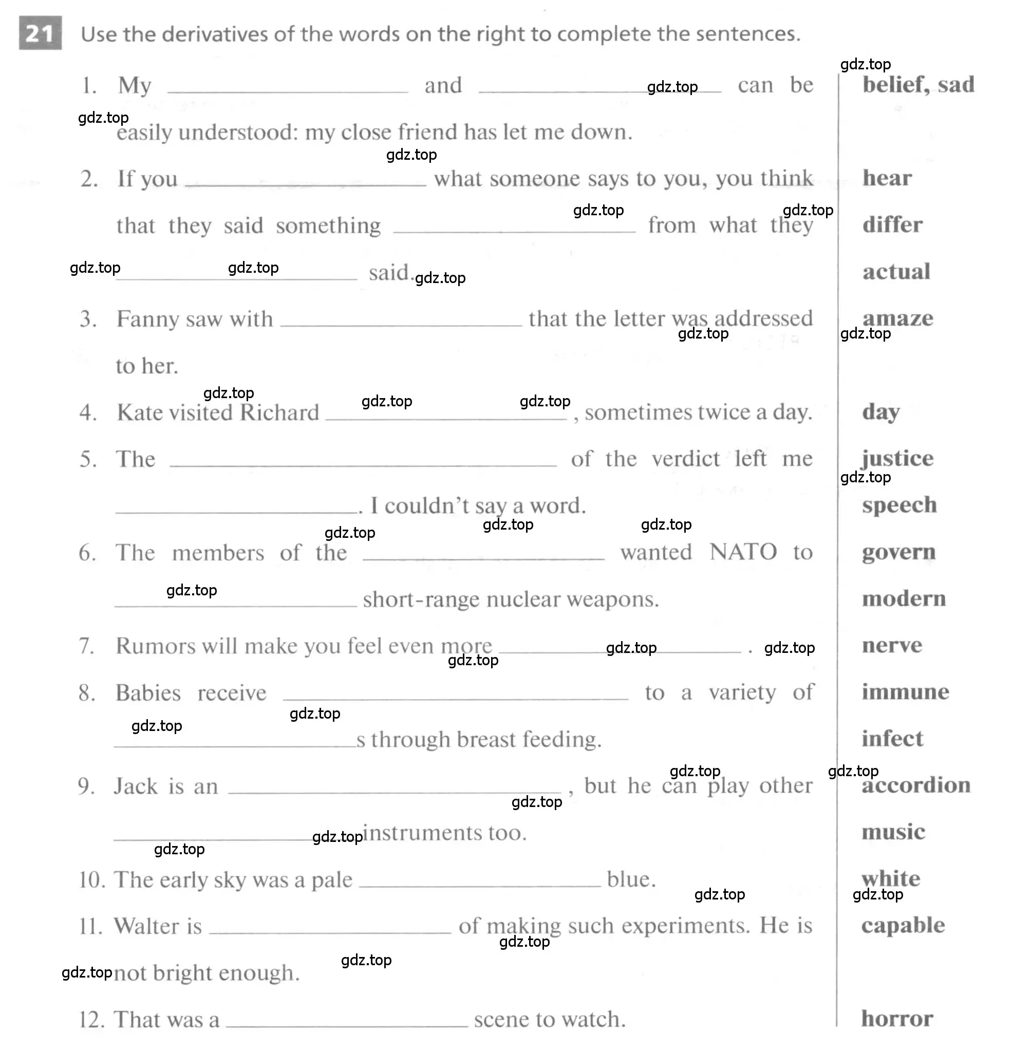 Условие номер 21 (страница 40) гдз по английскому языку 11 класс Афанасьева, Михеева, рабочая тетрадь