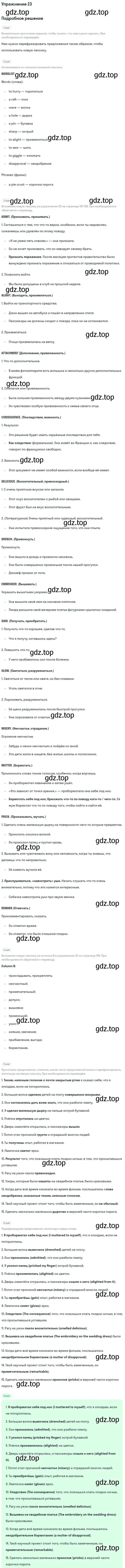 Решение номер 23 (страница 199) гдз по английскому языку 11 класс Афанасьева, Михеева, учебник