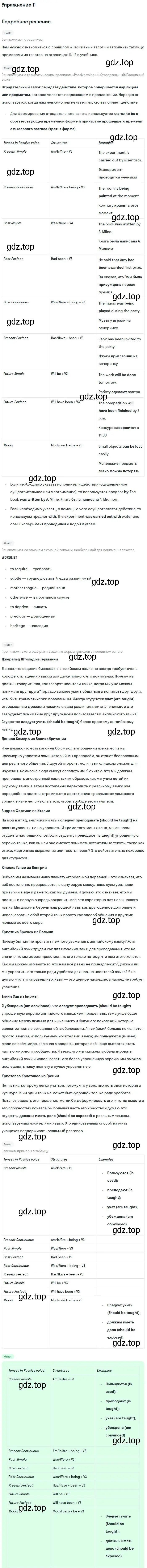 Решение номер 11 (страница 7) гдз по английскому языку 11 класс Биболетова, Бабушис, рабочая тетрадь