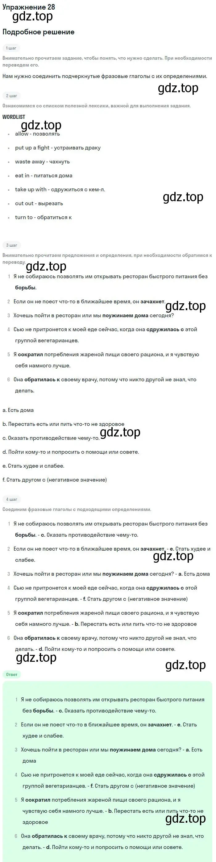 Решение номер 28 (страница 27) гдз по английскому языку 11 класс Вербицкая, Фрик, рабочая тетрадь