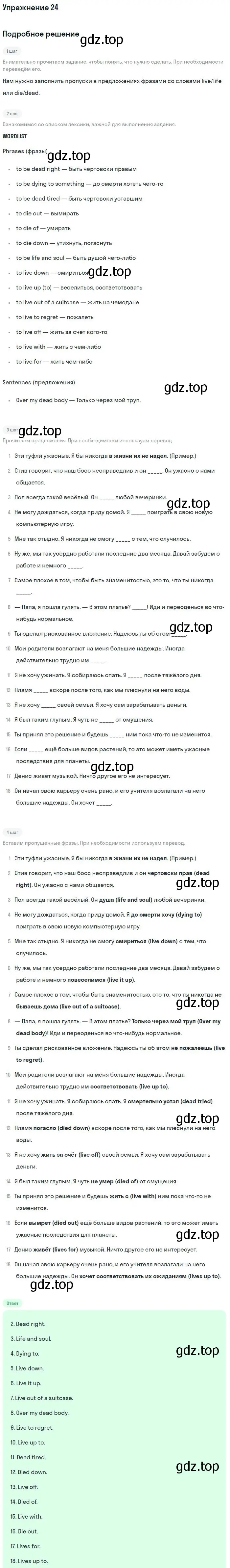 Решение номер 24 (страница 74) гдз по английскому языку 11 класс Вербицкая, Фрик, рабочая тетрадь