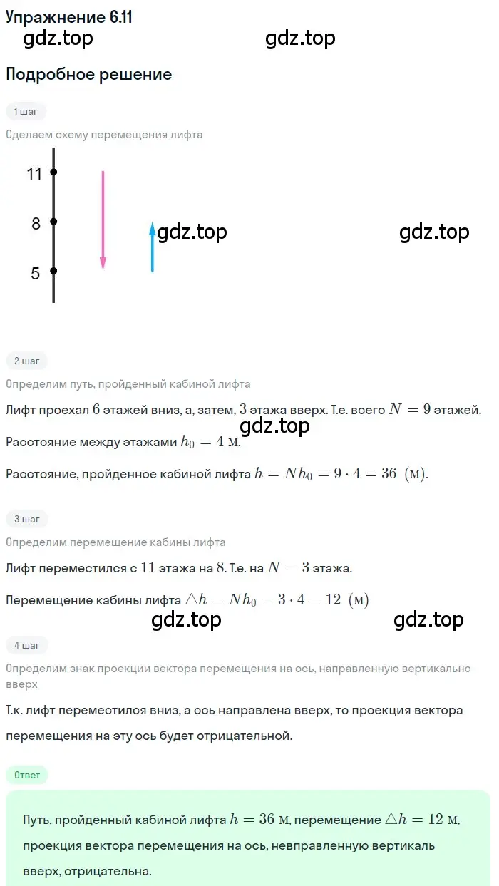 Решение номер 6.11 (страница 17) гдз по физике 7-9 класс Лукашик, Иванова, сборник задач