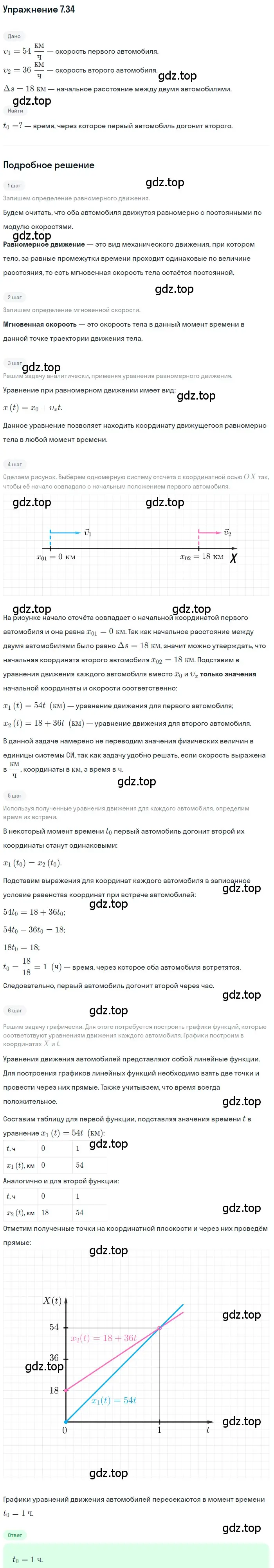 Решение номер 7.34 (страница 22) гдз по физике 7-9 класс Лукашик, Иванова, сборник задач