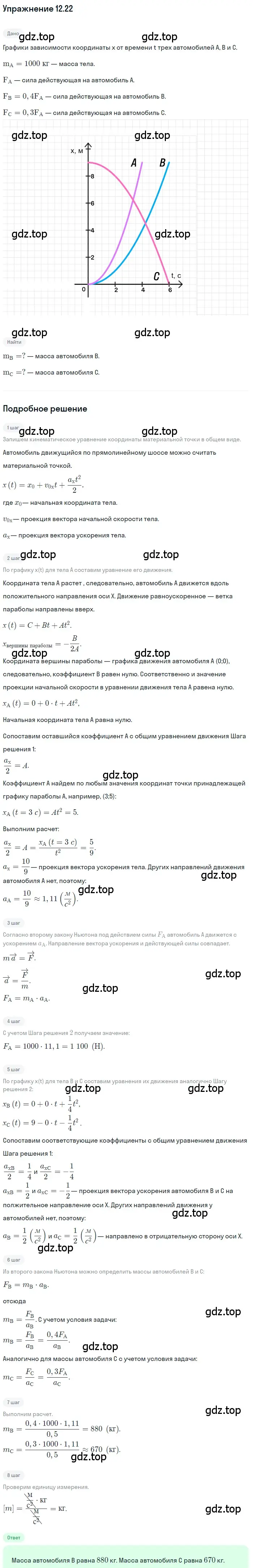 Решение номер 12.22 (страница 41) гдз по физике 7-9 класс Лукашик, Иванова, сборник задач